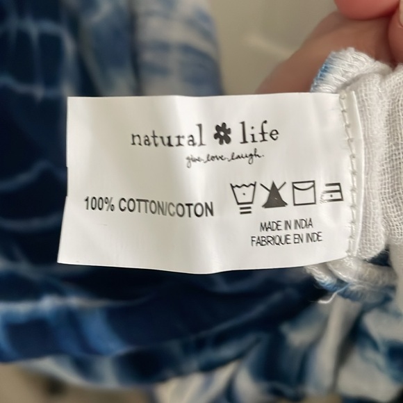 Natural life 100% cotton maxi dress with pockets blue and white - Picture 5 of 6